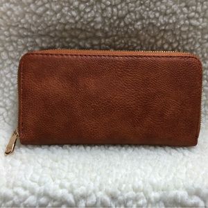 Faux Leather Zipper Wallet